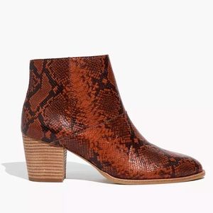 Madewell Rosie Ankle Boot - Snake Embossed Leather